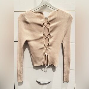 Cotton On Cream Ribbed Knit Top